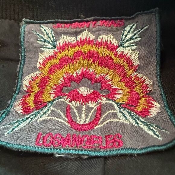 Johnny Was Silk Blend Velvet Quilted Bomber Jacket Size L - Picture 5 of 6